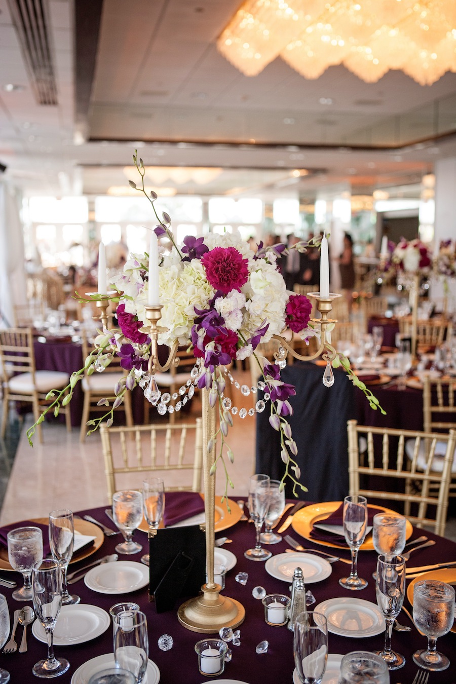 Tall Red and White Wedding Centerpieces| Tampa Wedding Florist Florist Fire