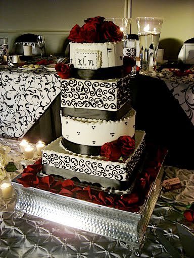 Manju's Eating Delights: Red, Gold and White Wedding Cake