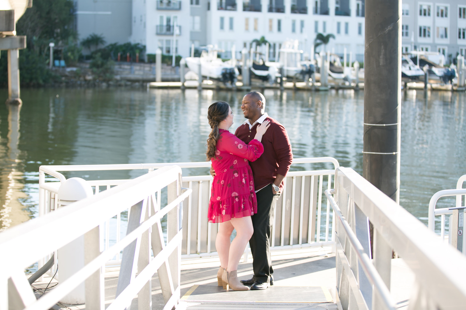 Downtown Tampa Sparkman Wharf Engagement Session Carrie Wildes Photography