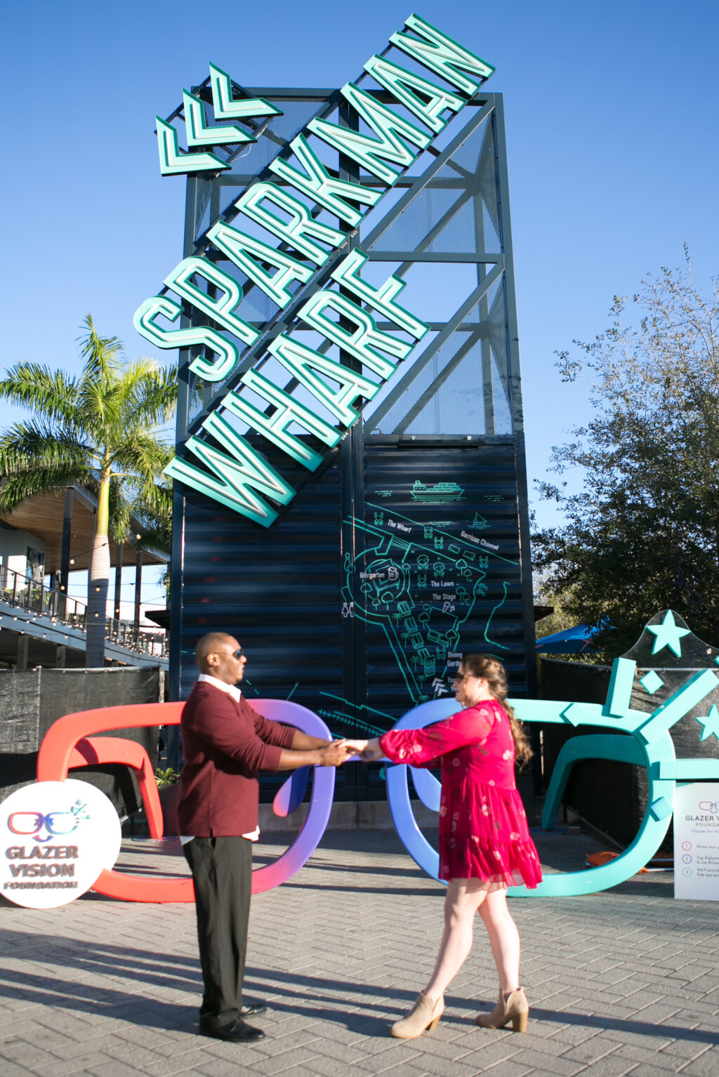 Downtown Tampa Sparkman Wharf Engagement Session Carrie Wildes Photography