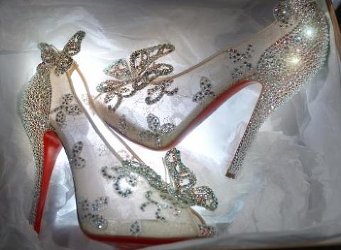 glass slipper bridal shoes