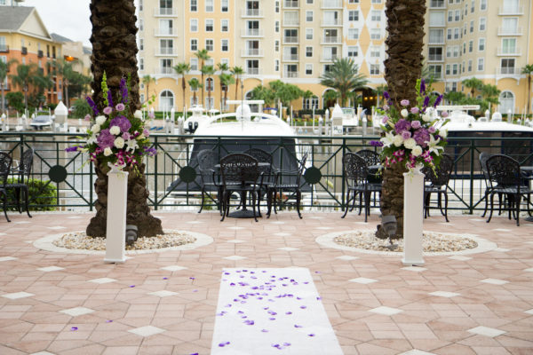 Elegant Purple And White Downtown Tampa Marriott Waterside Wedding