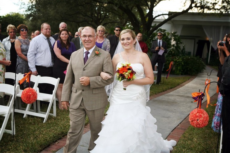 Orange &amp; Purple Oktoberfest Wedding - Davis Island Garden 