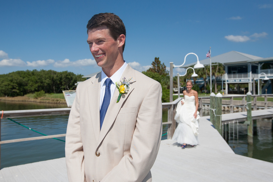 Light Blue & Yellow Waterfront Tampa Bay Watch Wedding - Kimberly Photography (9)