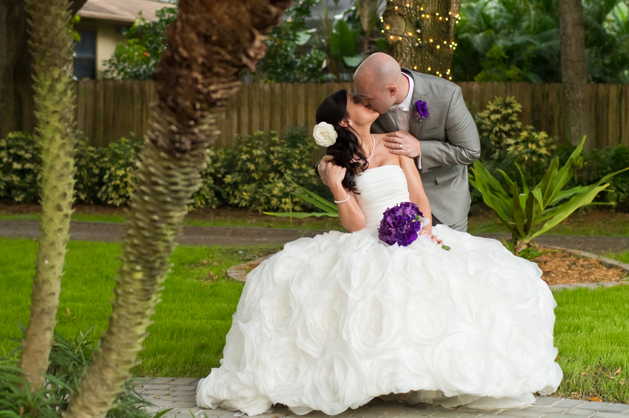 Purple & Grey Stunning Backyard Largo Wedding