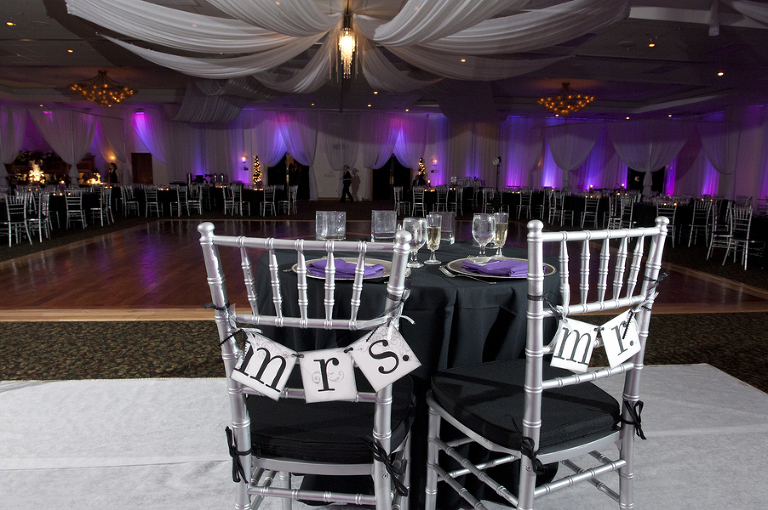 Elegant Purple And Silver Wedding Decor