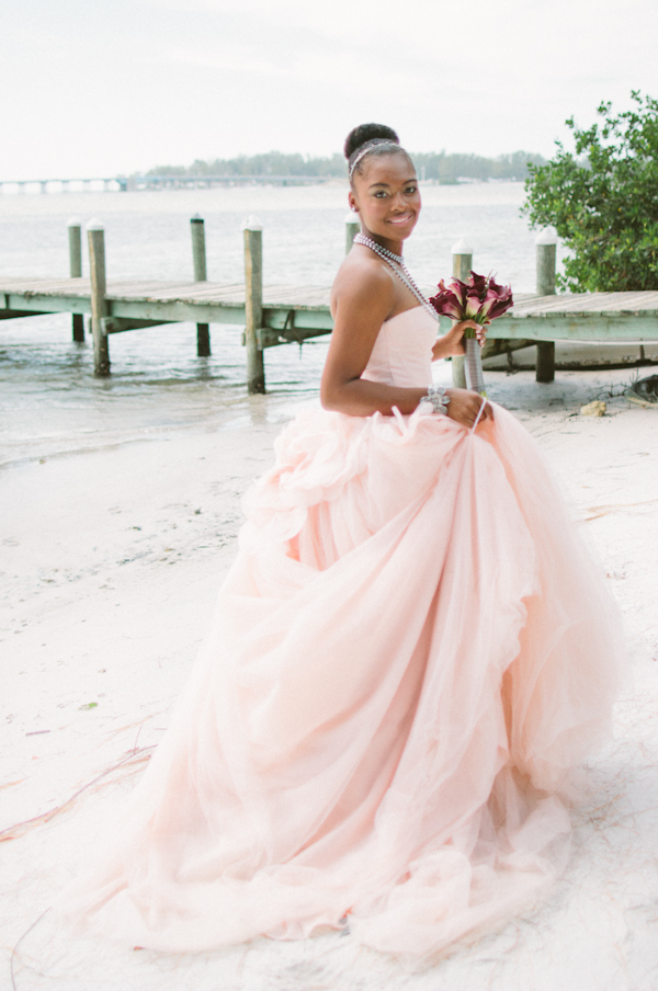 Blush pink beach wedding dress best sale