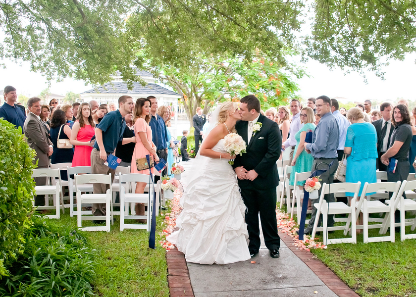 Navy, White & Coral Davis Island Garden Club Wedding - Tampa Wedding Photographer Kristen Marie Photography (21)