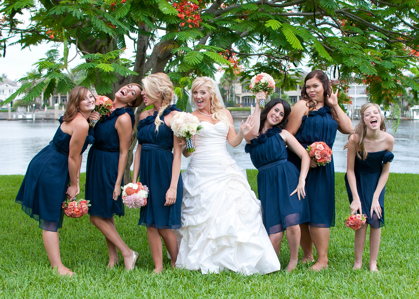 Navy, White & Coral Davis Island Garden Club Wedding - Tampa Wedding Photographer Kristen Marie Photography (24)