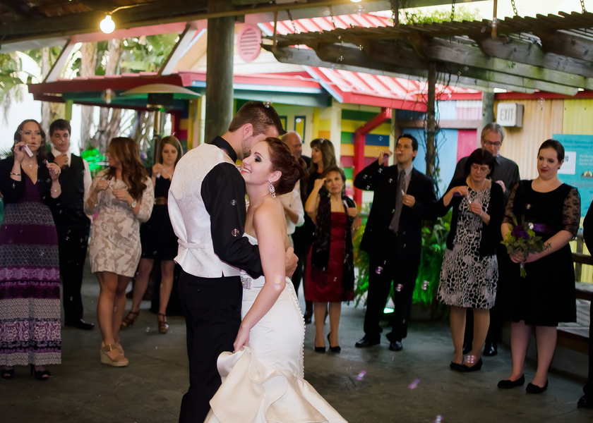 Damask, Purple & Green Florida Aquarium Wedding - Tampa Wedding Photographer Kristen Marie Photography (20)