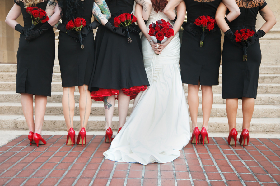 Elegant Halloween Inspired Weddings | Black & Red Wedding Inspiration