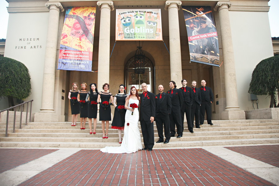 St. Pete Museum of Fine Arts Black & Red Halloween Themed Wedding - St. Petersburg, FL Wedding Photographer Carrie Wildes Photography (30)