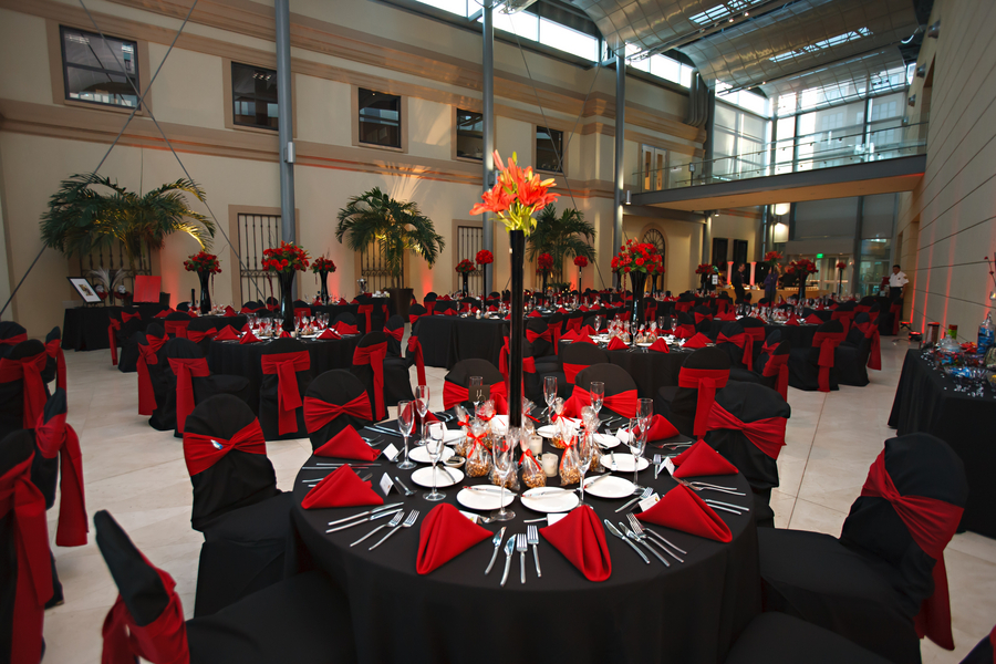 St Pete Museum Of Fine Arts Black Red Halloween Themed Wedding