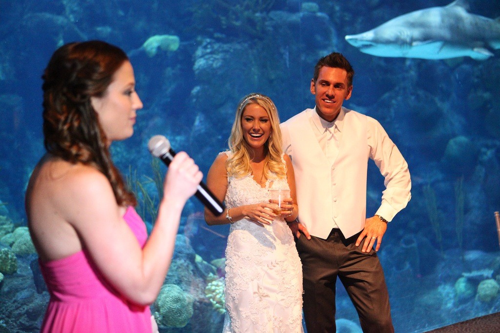 Pink & Grey Modern Florida Aquarium Destination Wedding (23)