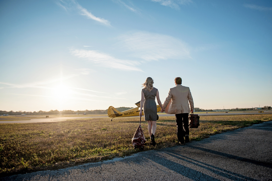 Tampa Airport Travel Themed Engagement Shoot - Tampa Wedding Photographer Marc Edwards Photography (14)