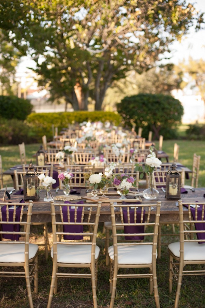 Purple, Ivory And Champagne Vintage Glam Wedding - Davis Islands Garden ...