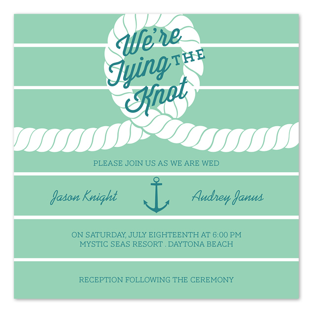 Nautical Wedding Invitations - InvitationConsultants.com - Anchored Always
