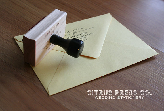 Return Address Wedding Invitation Stamp - Floral/Spring Wedding Invitation - Tampa Wedding Invitations - Citrus Press