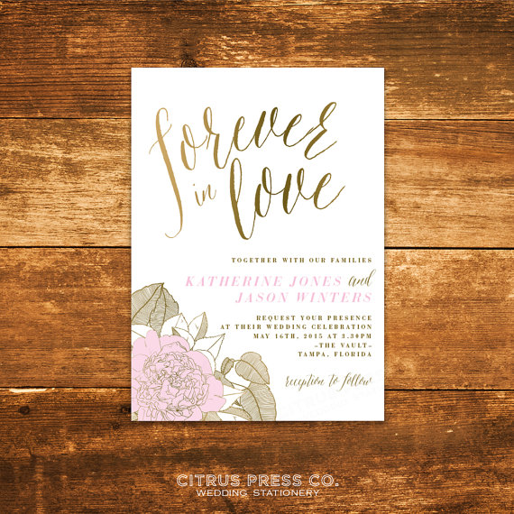 Floral/Spring Wedding Invitation - Tampa Wedding Invitations - Citrus Press