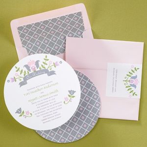Pink Round Wedding Invitation - Tampa Wedding Invitations Invitation Galleria - Provincial Floral Invitation