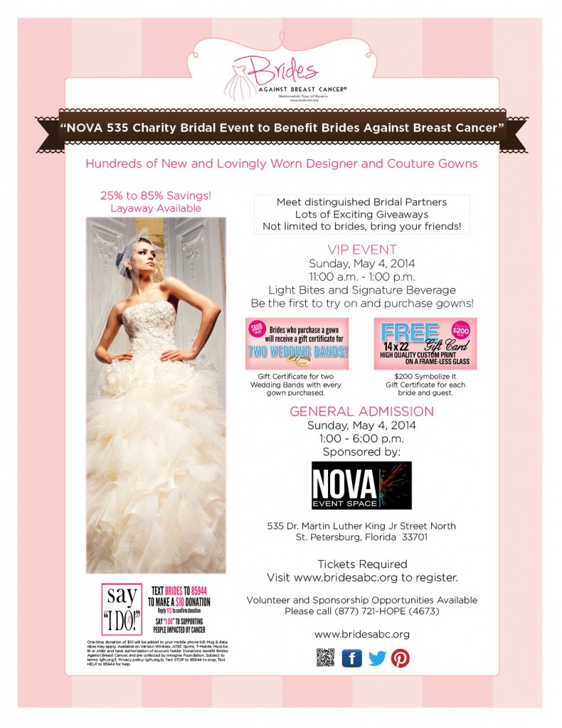 Brides Against Breast Cancer - Sunday May 4, 2014 - Wedding Dresses up to 85% off!