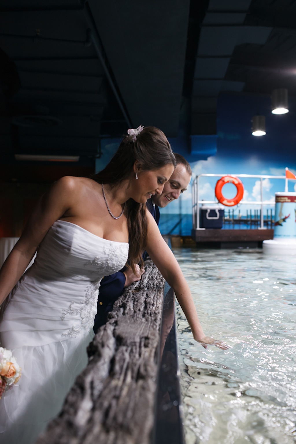 Florida Aquarium Wedding - Downtown Tampa Wedding Venue - Navy Blue & Pink Nautical Wedding (20)
