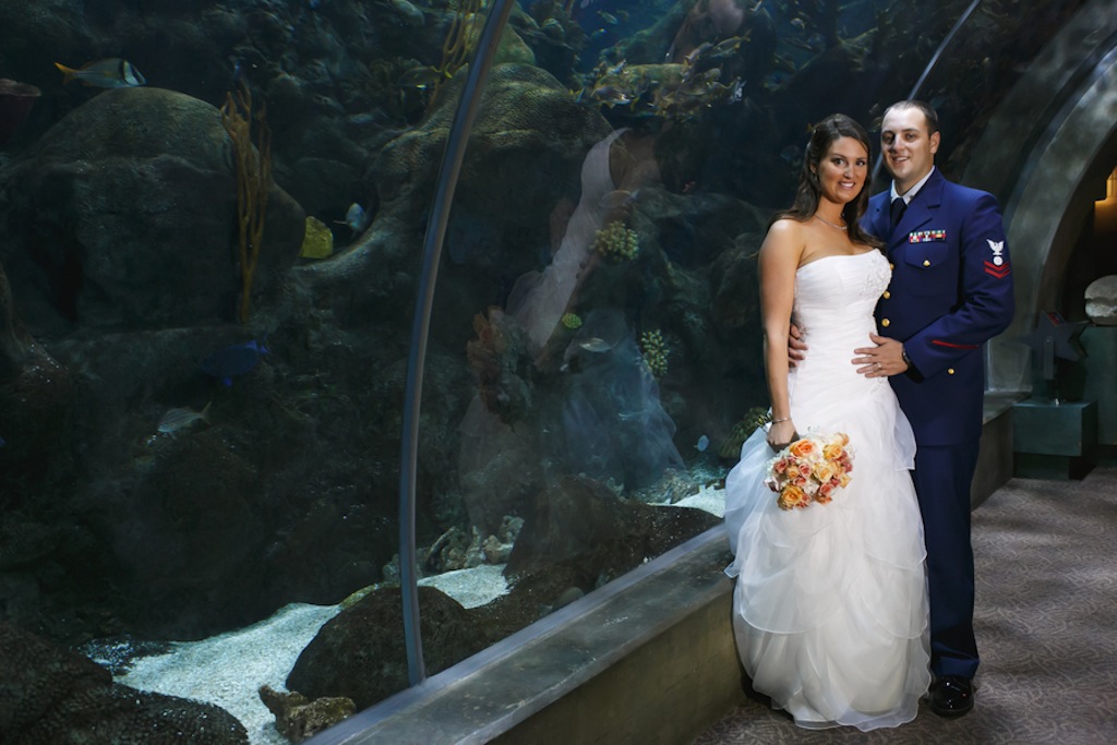 Florida Aquarium Wedding - Downtown Tampa Wedding Venue - Navy Blue & Pink Nautical Wedding (19)
