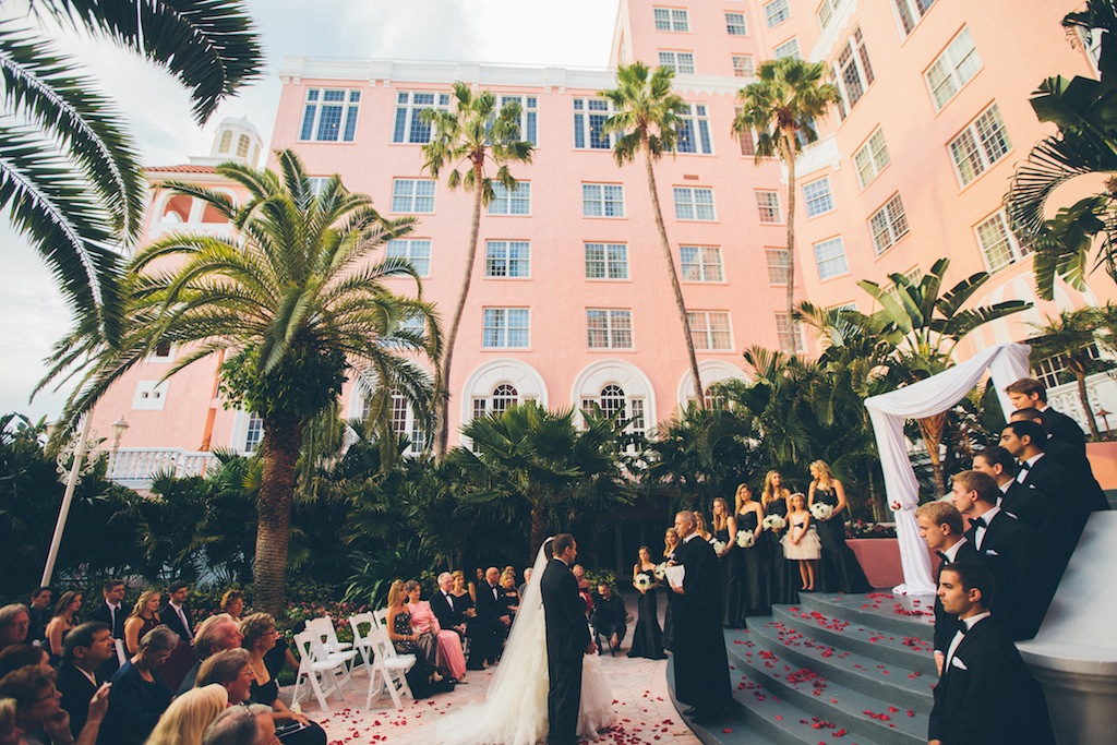 Don CeSar Wedding - Formal, black, white and gold St. Pete Beach Wedding by Parker Young Photography (28)