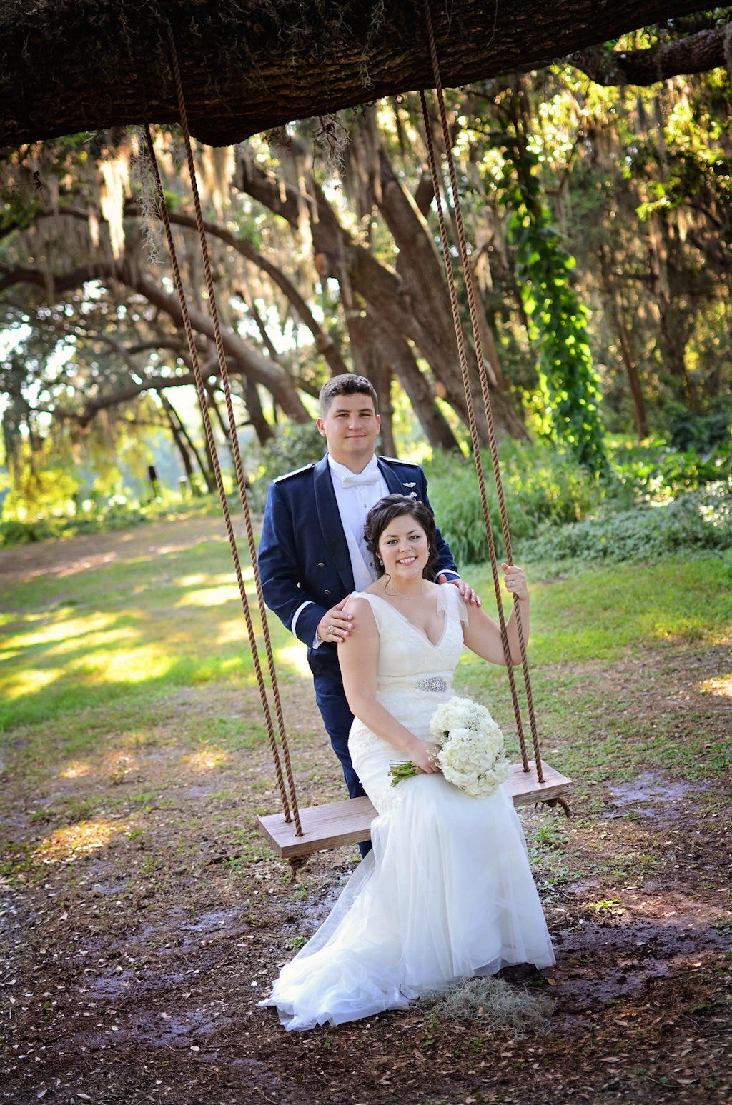 Rustic Wedding - Bride and Groom on Swing