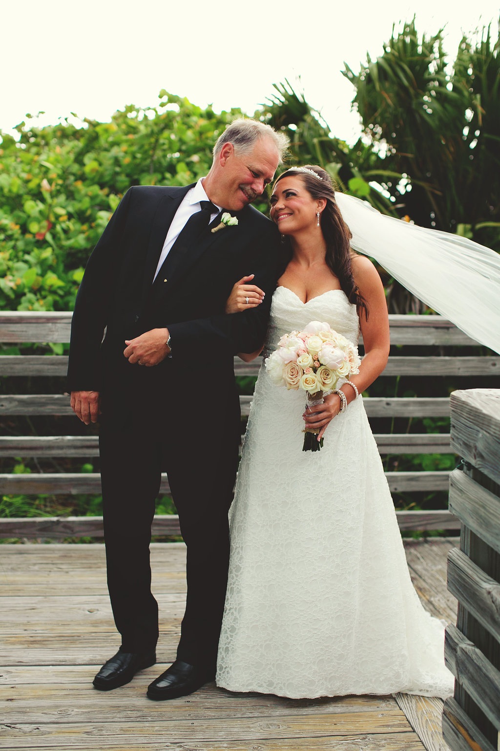 Bride and Father Walking Down the Aisle