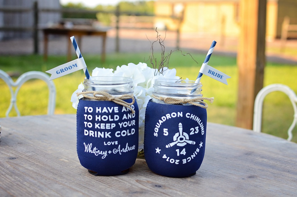 Navy Blue Wedding Koozies