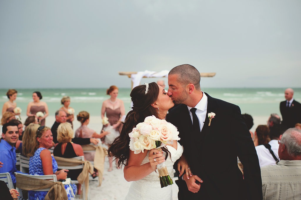 Bride and Groom Kiss