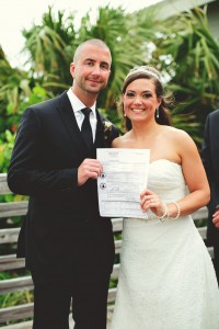 Bride and Groom Marriage License