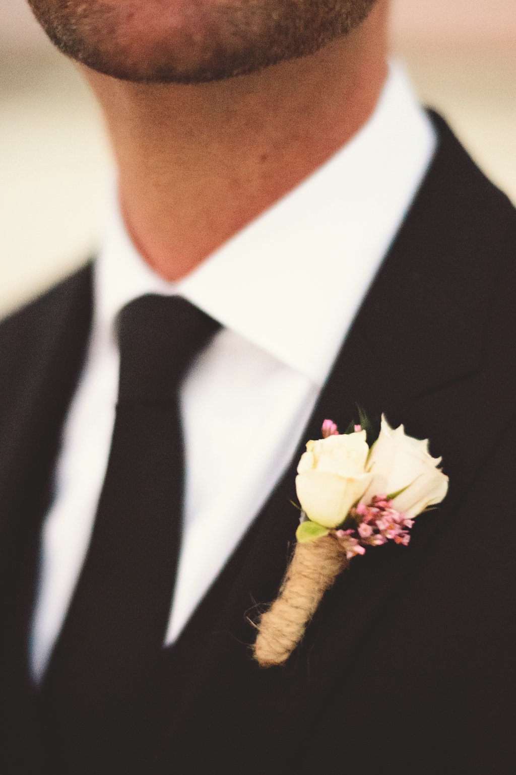 White Wedding Boutonniere