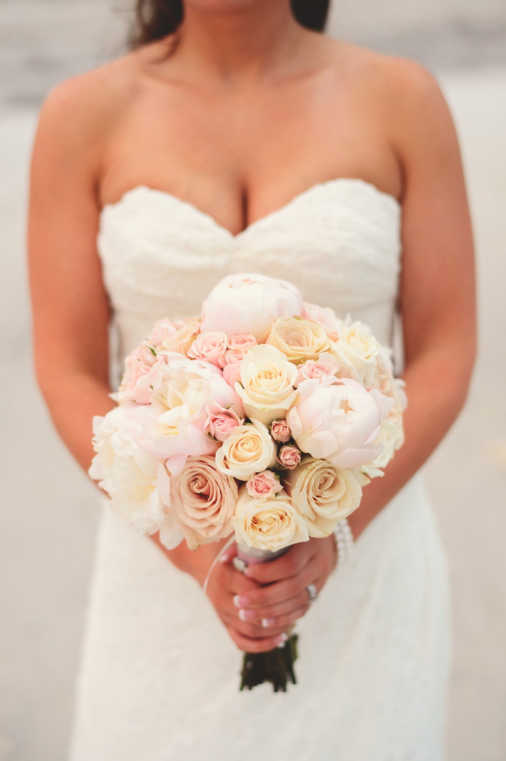 Ivory and Pink Pastel Wedding Bouquet