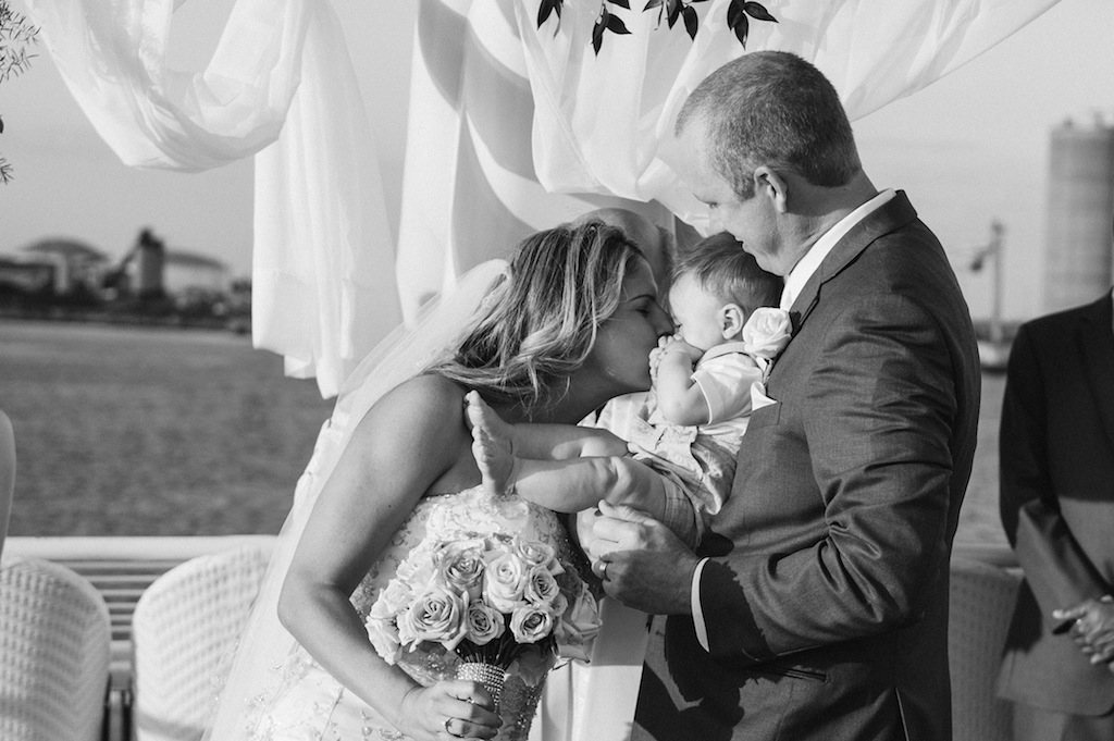 Wedding Ceremony First Kiss with Child