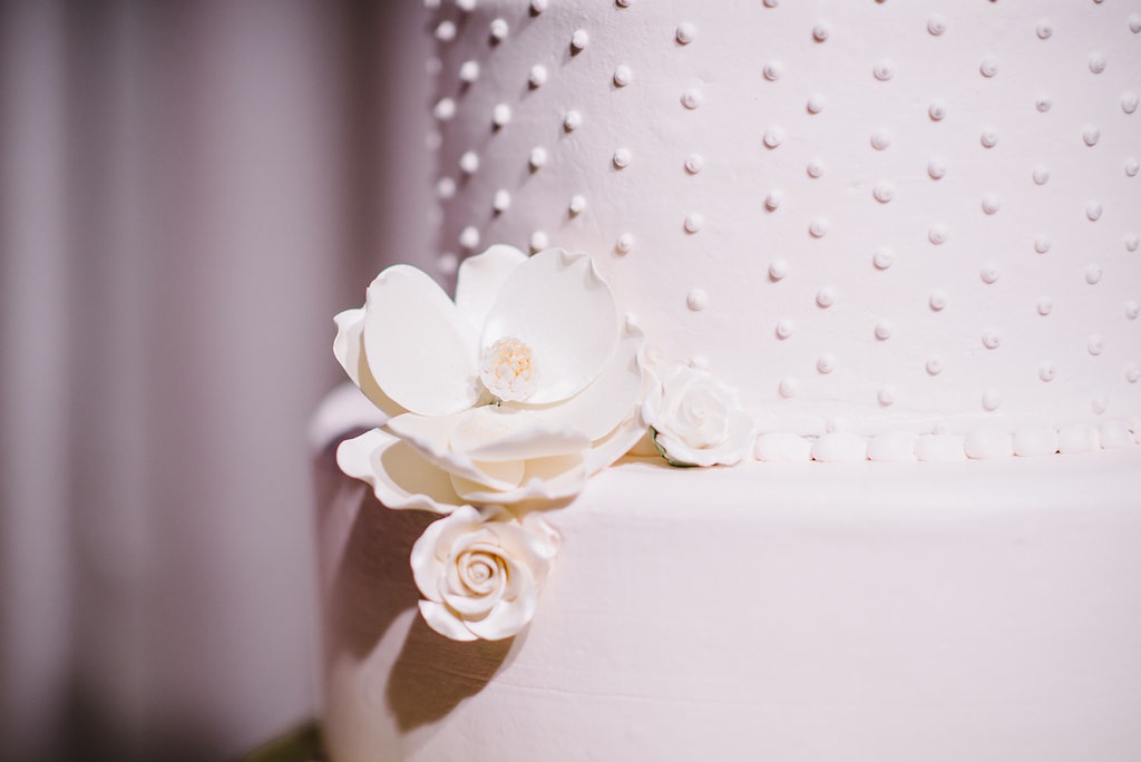 39 Flower and Dot Wedding Cake