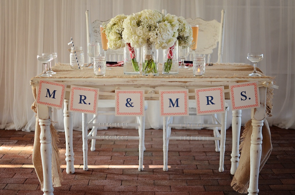 Mr & Mrs Sign Bride and Groom Head Table