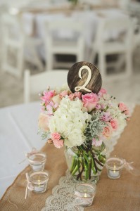 Rustic Table Numbers with Burlap Runner