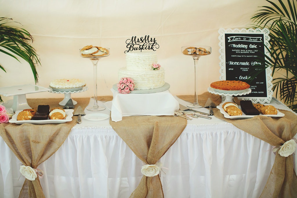 Dessert Table with Burlap Runner