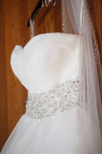 Justin Alexander Wedding Dress with Rhinestone Belt