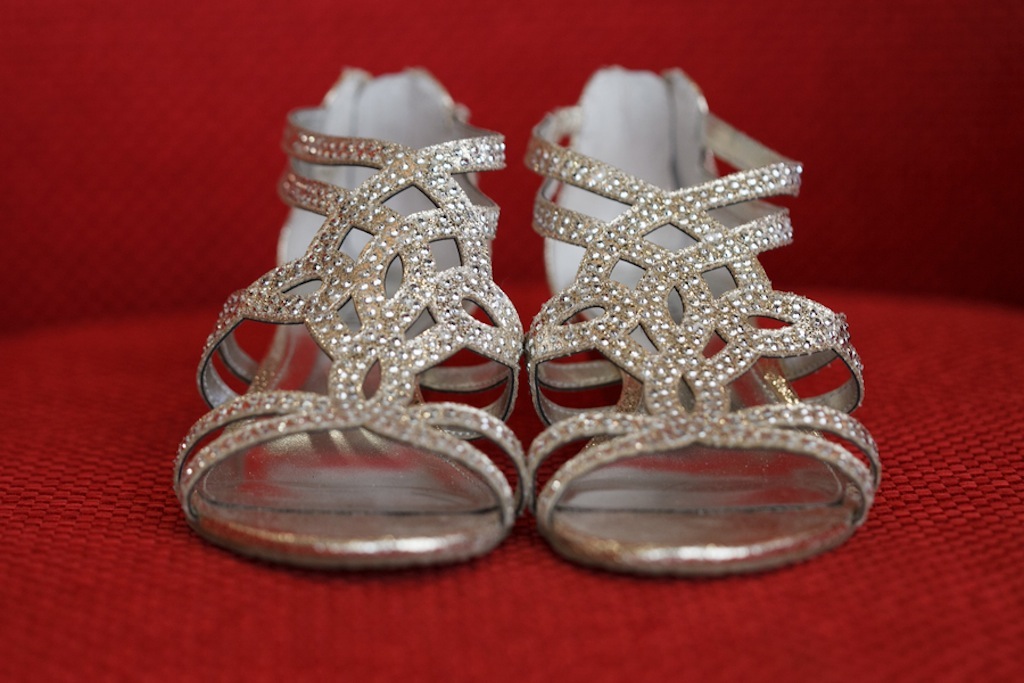 Silver Rhinestone Bling Wedding Shoes