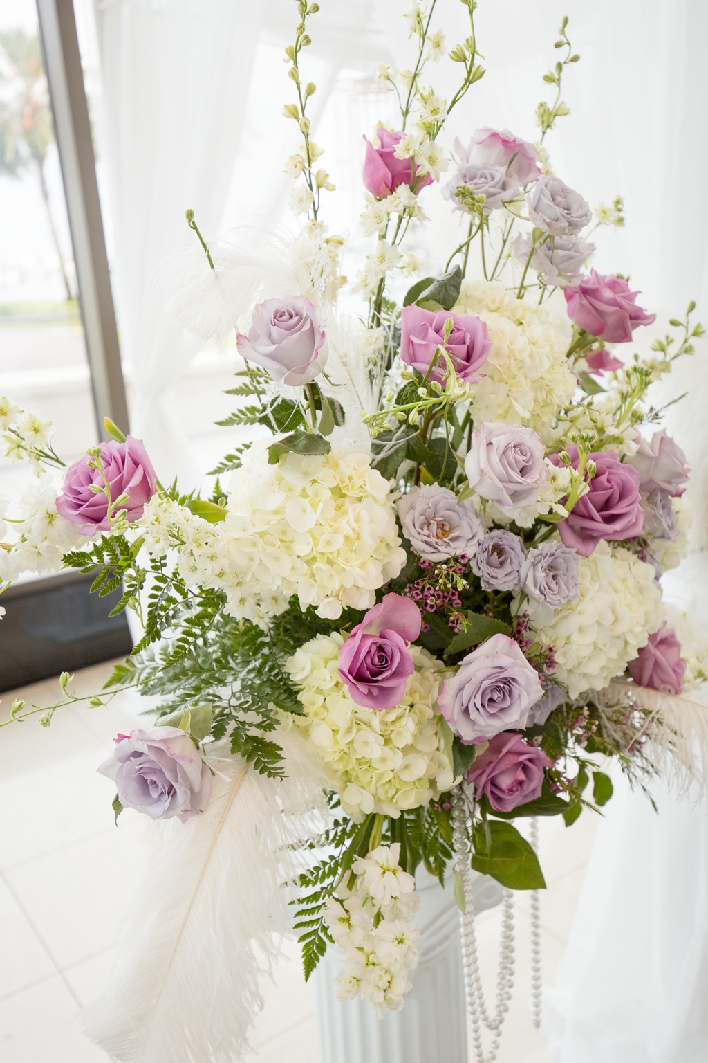 Pastel Purple and Pink Wedding Ceremony Flowers & Decor