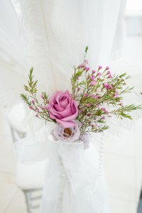 Pastel Purple and Pink Wedding Ceremony Flowers & Decor
