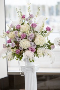 Pastel Purple and Pink Wedding Ceremony Flowers & Decor