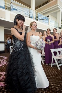 Bride and Mother Walking Down the Aisle