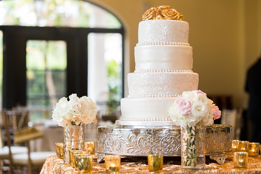 Traditional Round White Wedding Cake