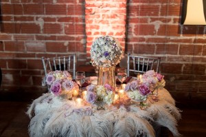 1920's Vintage Purple and Broach Centerpiece