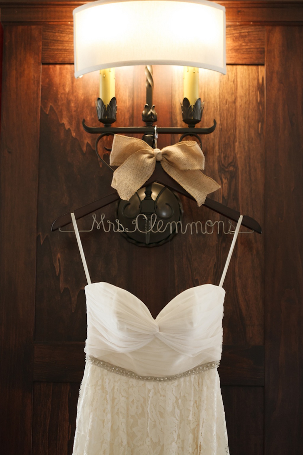 Rustic Wedding Dress from the White Magnolia with Bride Hanger
