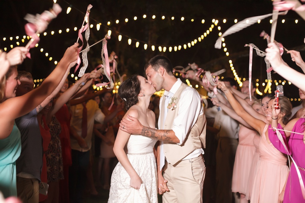 Rustic, Sarasota Wedding Sparkler Exit